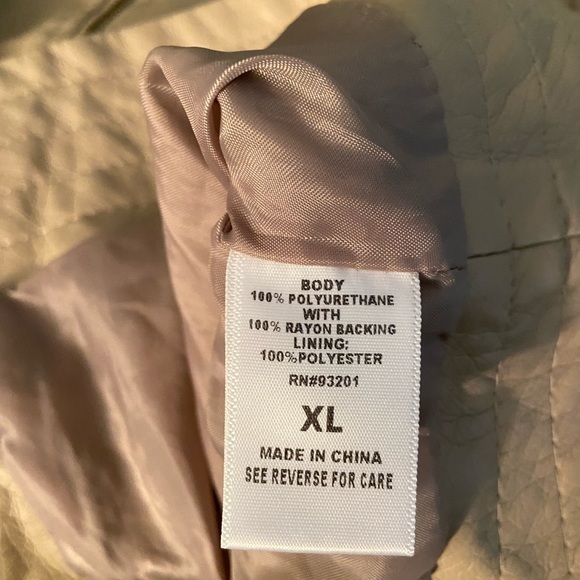 Moto Cream Faux Soft Leather Zipper Crop Jacket XL - Picture 9 of 12